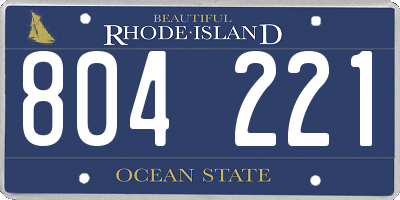 RI license plate 804221
