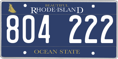 RI license plate 804222