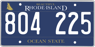RI license plate 804225