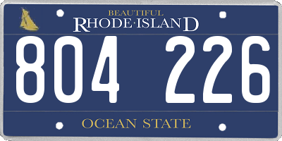 RI license plate 804226