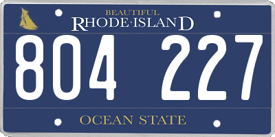 RI license plate 804227