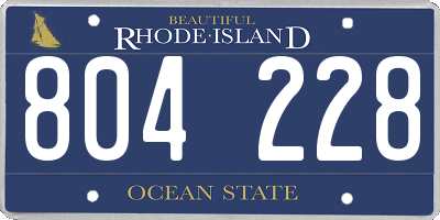 RI license plate 804228