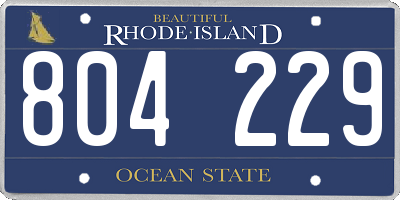 RI license plate 804229