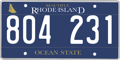 RI license plate 804231