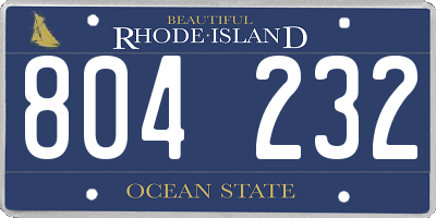 RI license plate 804232