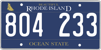 RI license plate 804233