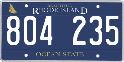 RI license plate 804235