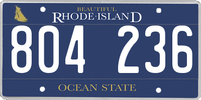 RI license plate 804236