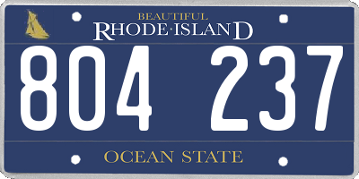 RI license plate 804237