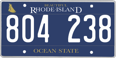 RI license plate 804238
