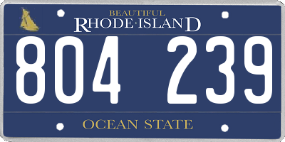 RI license plate 804239