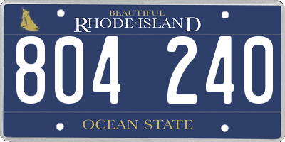 RI license plate 804240