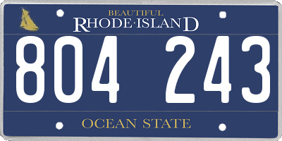 RI license plate 804243