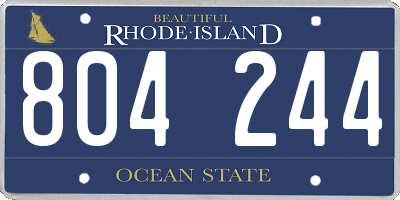 RI license plate 804244