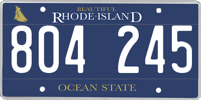 RI license plate 804245
