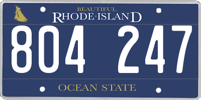 RI license plate 804247