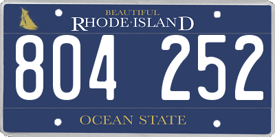 RI license plate 804252