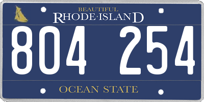 RI license plate 804254