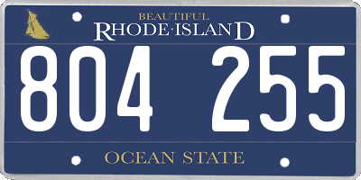 RI license plate 804255