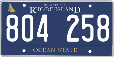 RI license plate 804258