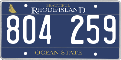 RI license plate 804259