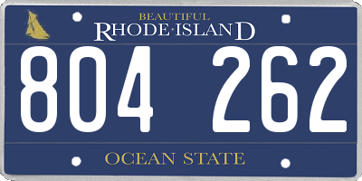 RI license plate 804262