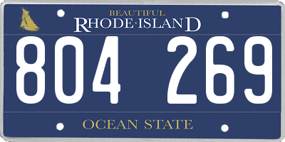 RI license plate 804269