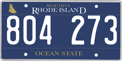 RI license plate 804273