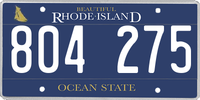 RI license plate 804275