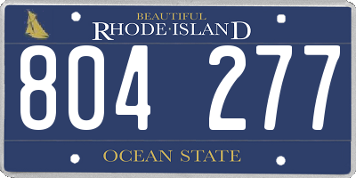 RI license plate 804277