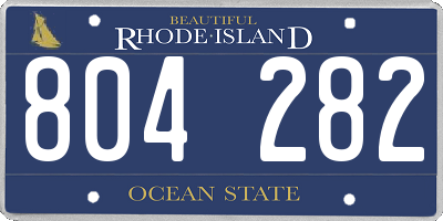 RI license plate 804282