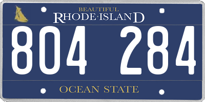 RI license plate 804284