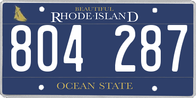 RI license plate 804287