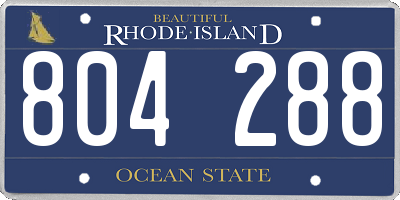RI license plate 804288