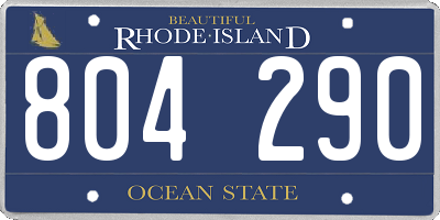 RI license plate 804290