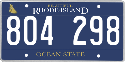RI license plate 804298