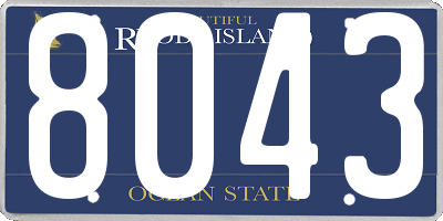 RI license plate 8043