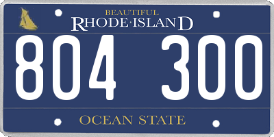 RI license plate 804300