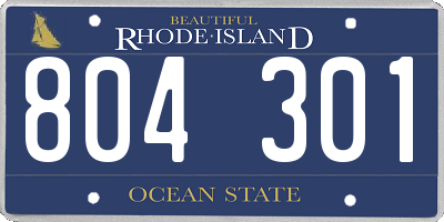 RI license plate 804301