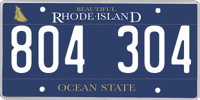 RI license plate 804304