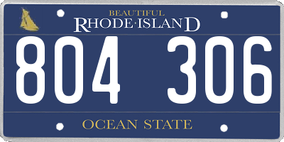 RI license plate 804306