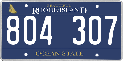 RI license plate 804307