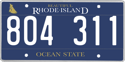 RI license plate 804311