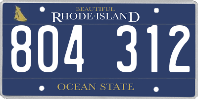 RI license plate 804312