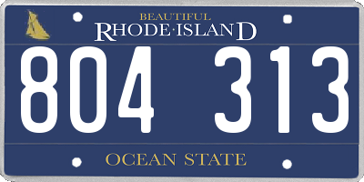RI license plate 804313