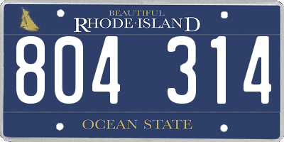 RI license plate 804314