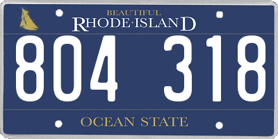 RI license plate 804318