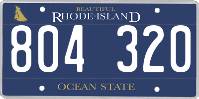 RI license plate 804320