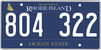 RI license plate 804322