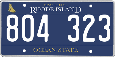RI license plate 804323
